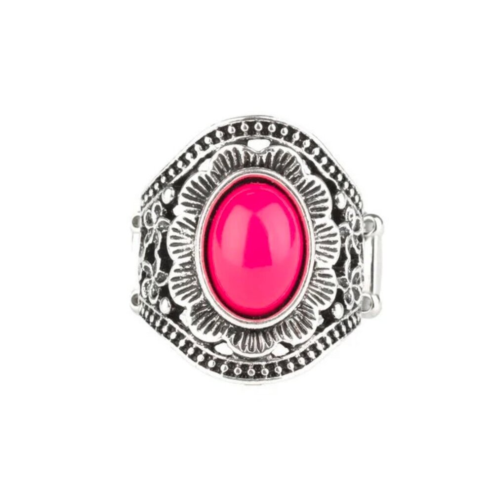 Paparazzi Jewelry Accessories - Garden Tranquility - Pink Ring - Vintage - Picture 4 of 4